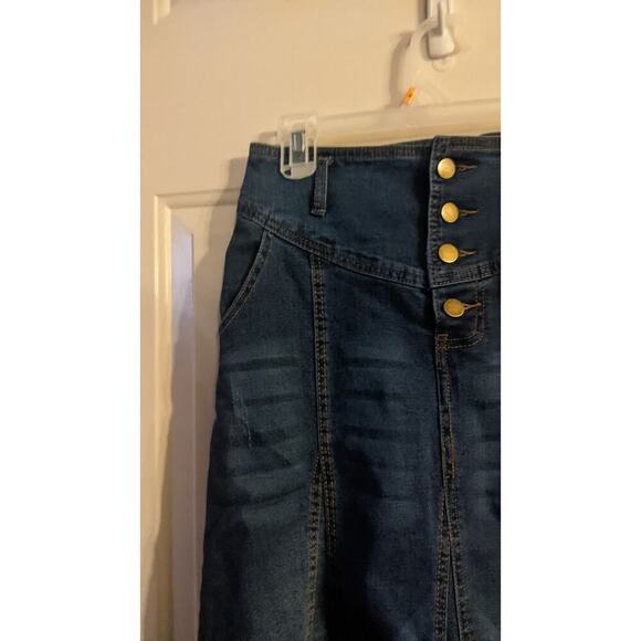 Chartou Maxi Denim Skirt, Dark Wash, Flare, Medium, NWT - Picture 3 of 10